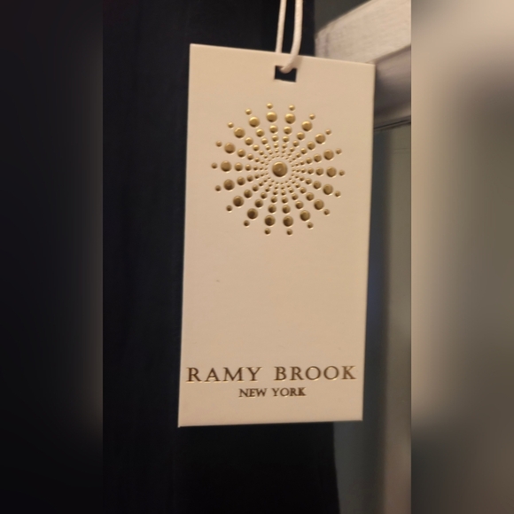 Ramy Brook New York Classic Black Scoop Neck Short Sleeve Tee - Picture 2 of 7